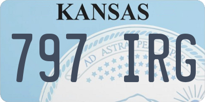 KS license plate 797IRG