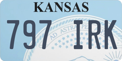 KS license plate 797IRK