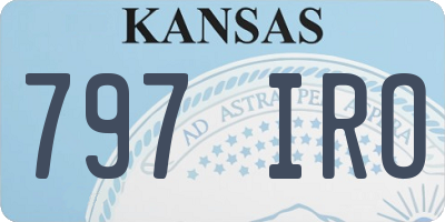 KS license plate 797IRO