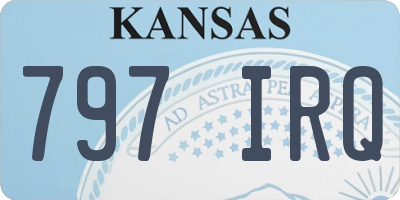KS license plate 797IRQ