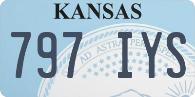 KS license plate 797IYS