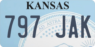 KS license plate 797JAK