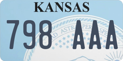 KS license plate 798AAA