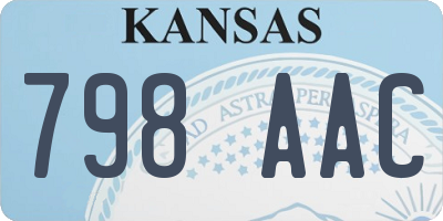 KS license plate 798AAC