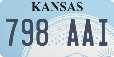 KS license plate 798AAI