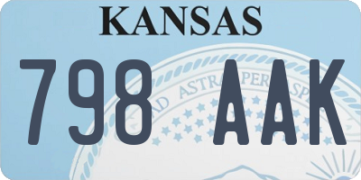 KS license plate 798AAK