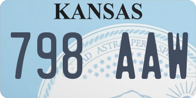 KS license plate 798AAW