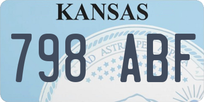 KS license plate 798ABF