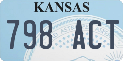 KS license plate 798ACT