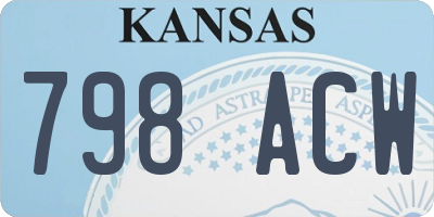 KS license plate 798ACW