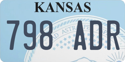 KS license plate 798ADR