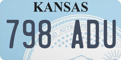KS license plate 798ADU