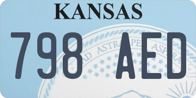 KS license plate 798AED