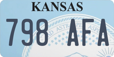 KS license plate 798AFA