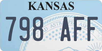 KS license plate 798AFF