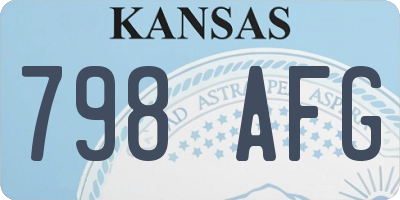 KS license plate 798AFG