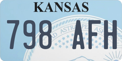 KS license plate 798AFH