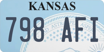 KS license plate 798AFI