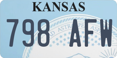 KS license plate 798AFW