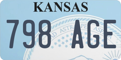 KS license plate 798AGE