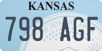 KS license plate 798AGF