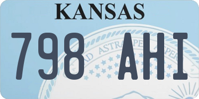 KS license plate 798AHI