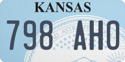 KS license plate 798AHO