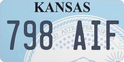 KS license plate 798AIF