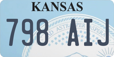 KS license plate 798AIJ
