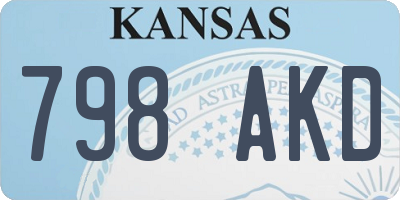 KS license plate 798AKD