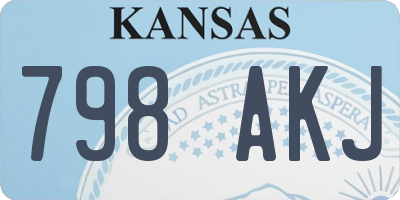 KS license plate 798AKJ