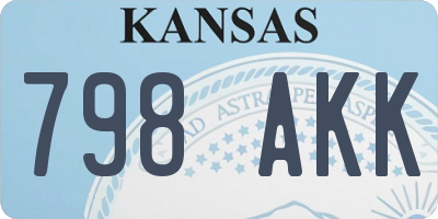 KS license plate 798AKK