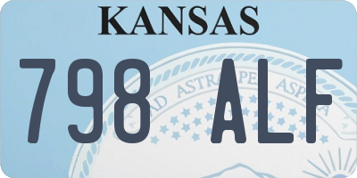 KS license plate 798ALF