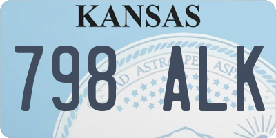 KS license plate 798ALK