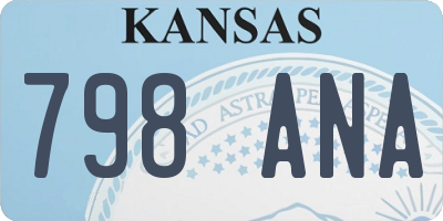KS license plate 798ANA