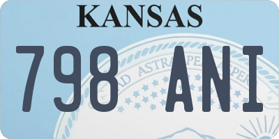 KS license plate 798ANI