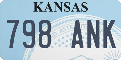 KS license plate 798ANK