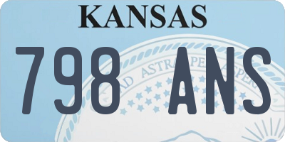 KS license plate 798ANS