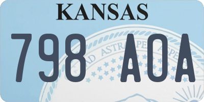 KS license plate 798AOA