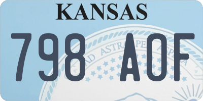 KS license plate 798AOF