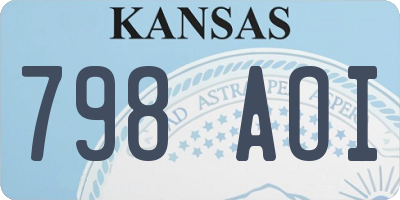 KS license plate 798AOI