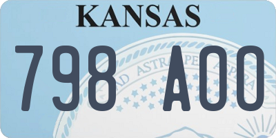 KS license plate 798AOO