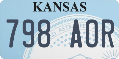 KS license plate 798AOR