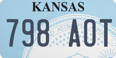 KS license plate 798AOT