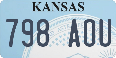 KS license plate 798AOU