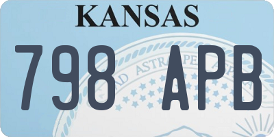 KS license plate 798APB