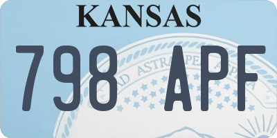 KS license plate 798APF