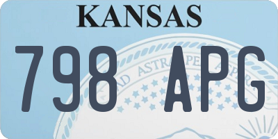 KS license plate 798APG