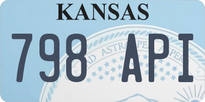 KS license plate 798API