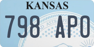 KS license plate 798APO